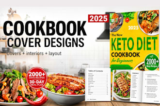do cookbook cover design, ebook cover, recipe book cover, amazon kdp paperback