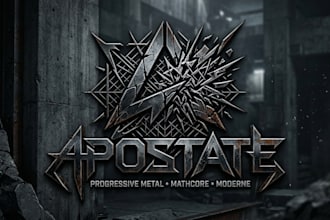 create progressive metal, mathcore and modern logo