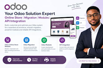 design odoo online store website odoo migration modules odoo api integration fix