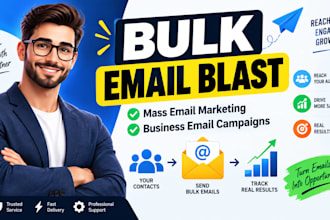 send bulk email blasts, mass email marketing and business email campaigns