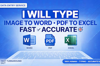 type image to word, pdf to word and excel accurately