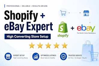 build high converting shopify and ebay store setup as expert