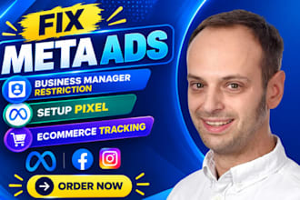 fix meta ads, business manager restriction setup pixel and ecommerce tracking