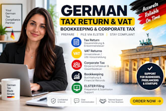 do german tax return, vat, income tax, corporate tax, bookkeeping for businesses