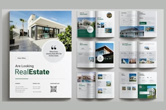 design a luxury real estate brochure, flyer, property catalog, and marketing kit