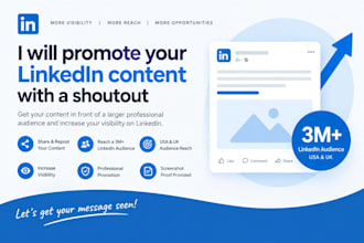 shoutout and promote your content 3m linkedin audience