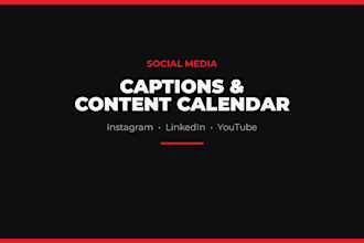 write social media captions and content calendar