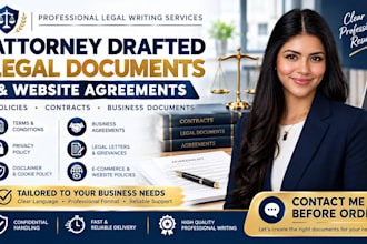 provide attorney drafted legal documents and website agreements
