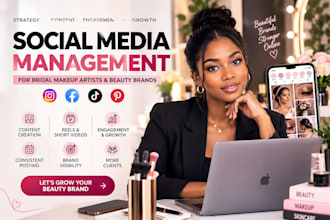 manage and grow social media for beauty bridal beauty event brands plus meta ads