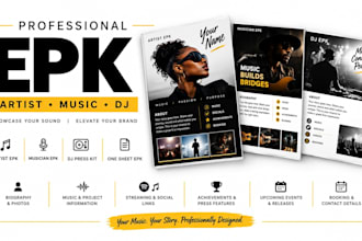 design a professional epk, artist press kit