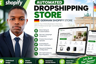 build automated shopify dropshipping store,  german shopify store