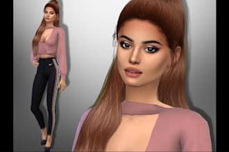 build game charater design sims 4, character, outfit  and texture custom sims 4