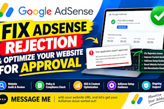 fix google adsense rejection and optimize your adsense website for approval
