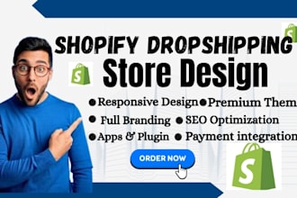 shopify store design shopify website design shopify dropshipping store set up