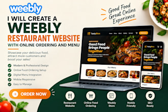 create a weebly restaurant website with online ordering and menu