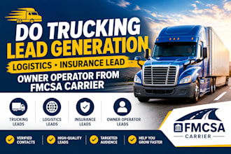 do trucking lead, logistics insurance lead, owner operator from fmcsa carrier