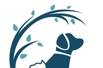 design pet, dog, cat or animal and veterinary clinic logo