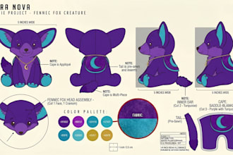 create plush reference sheet custom plushie stuffed animal toy design mascot