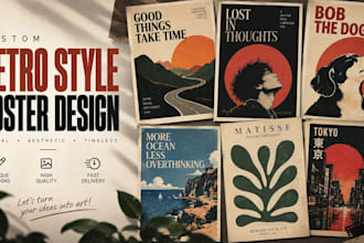 make retro style minimalistic poster