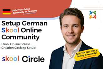 setup german skool online community, skool online course creation, circle so