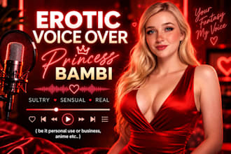 custom erotic audio female voice acting or record seductive nsfw voice over