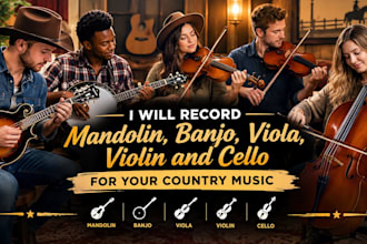 record mandolin, banjo, violin, viola and cello for your song