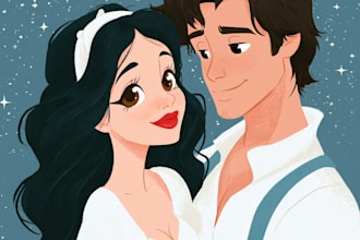 make a disney children cartoon illustration