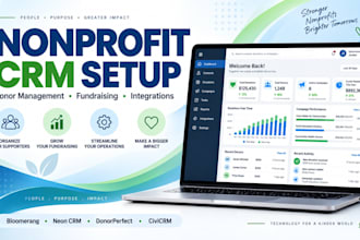 setup nonprofit CRM donor management fundraising integration green light neon