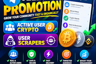 do telegram promotion, active user crypto, user scrapers