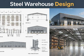 design steel warehouse building architecture industrial construction drawings
