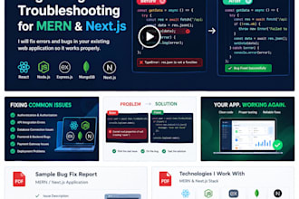 fix bugs and errors in mern or next js web applications