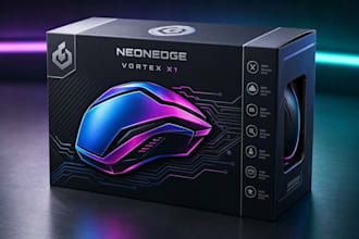design product packaging box pouch label with mockup