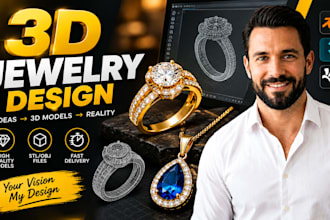 do 3d jewelry cad design, 3d jewelry design and 3d cad model jewelry design