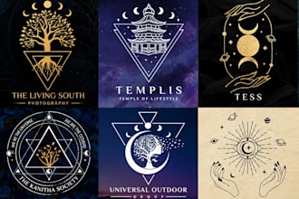do modern sacred geometry spiritual healing mystical logo design