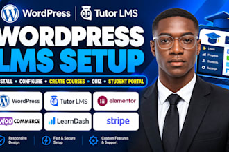 setup wordpress lms training portal for coaches course creators and integration