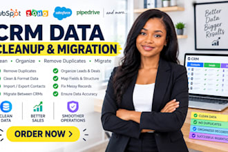clean your  CRM data, remove duplicates and migrate contacts, leads and deals