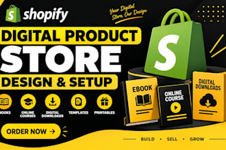 design a shopify store for ebooks online courses and digital downloads