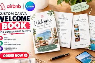 design a custom canva welcome book for your airbnb vacation rental guests
