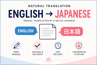translate english to natural japanese manually