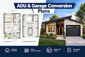 design architectural adu plans and garage conversions in autocad