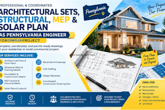 architectural sets, structural, mep and solar plan as pennsylvania engineer