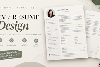 design a professional CV resume for your job application