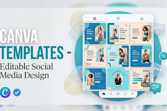 desing custom editable canva templates for your social media