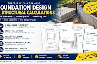 do slab on grade foundation plans, retaining walls with structural calculations