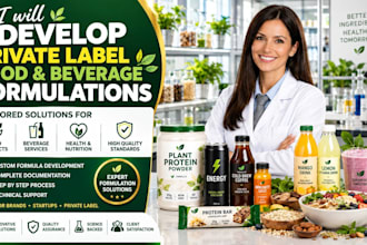 develop private label food and beverage formulations
