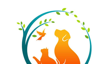 design animal pet dog and cat logo