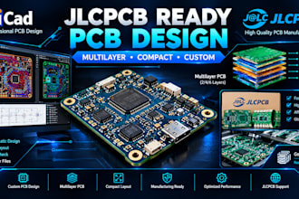 design jlcpcb ready, multilayer and compact custom pcb