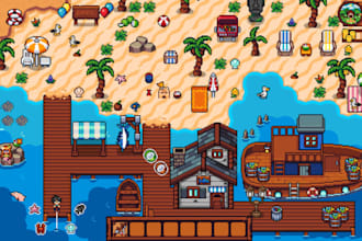 create pixel tileset, pixel tilemap, sprite sheet and   2d pixel game animation