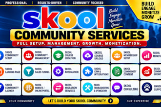 setup skool community skool course and skool community manager