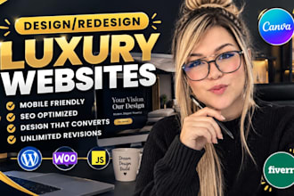 diseñaré sitios web de lujo profesionales en wordpress y elementor
